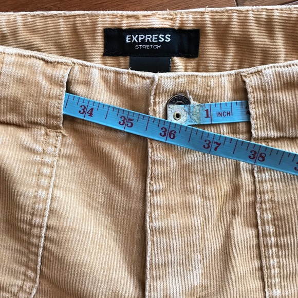 Tan corduroy flare pants Express Stretch size 11-12 36” x 32” (inseam) - Picture 6 of 8